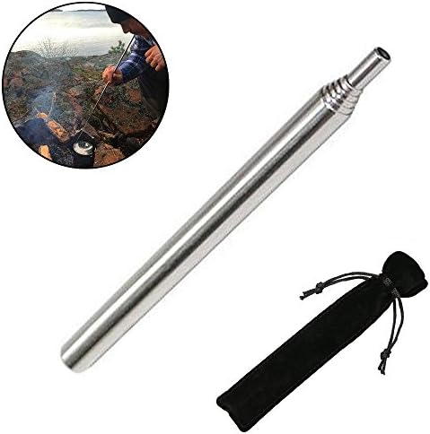 Dpijer Pocket Bellows Builds Fire Stainless Steel Outdoor Gear Collapsible Fire Tool for Hunting Fishing Camping Campfire Tool