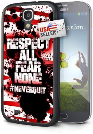 Sports Hashtag Never Quit 'Respect All Fear None' Black Plastic Cover Case for Samsung S5
