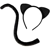 OLYPHAN Cat Ears and Tail Costume Adult Women - Black Cat Halloween Costume Set & Cosplay Accessories Kit