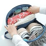 Venkary Multi-Functional Underwear Bra Organizer Bag Cosmetic Makeup Bag Portable Lingerie Storage Bag for Travel, Underwear, Bra,Cosmetic (blue)