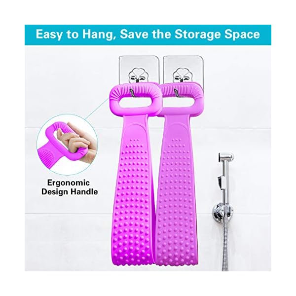 Silicone Shower Brush, Body Scrubber for Shower - Exfoliating Double-Sided Body Back Scrubber - Silicone Body Scrubber…