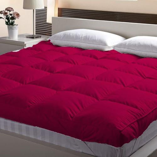 Linenovation King Size Finest Imported Super Microfiber Mattress Padding/Topper- Wine (72"X78"Inch)