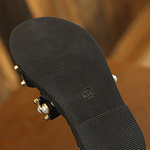 Joyance Summer Baby Girl Pearl Fish Mouth Slippers Fashion Sandals Beach Shoes Black - Thumbnail 4