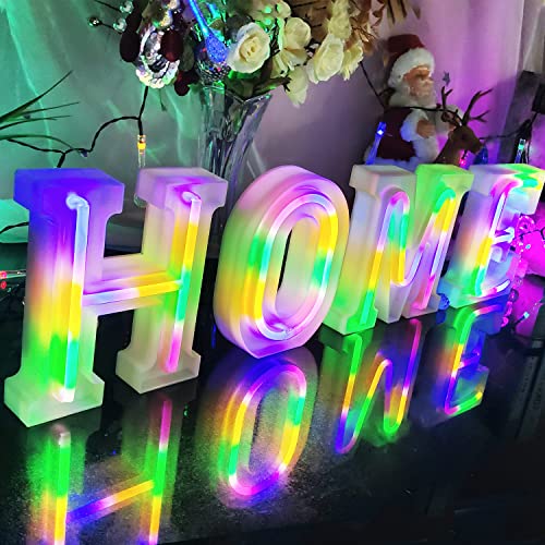 Neon Letter Lights 26 Alphabet Letter Bar Sign Letter Signs for Wedding Christmas Birthday