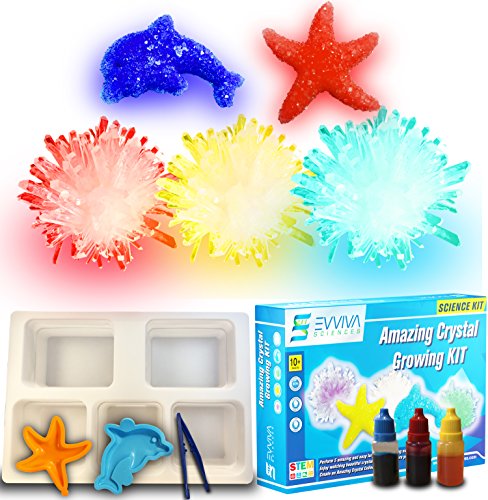 Crystal Growing Kit For Kids - Evviva Sciences - Science Kit To Make & Grow Rocks, Crystals, Gems - Easy All Inclusive Set - Chemistry, Geology & Learning Experiment Toy - w/ eBook