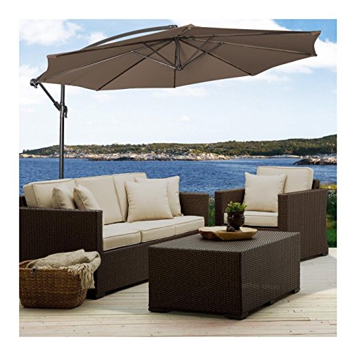 image for Unknown 10' Hanging Umbrella Patio Sun Shade Offset Outdoor Market W/ 