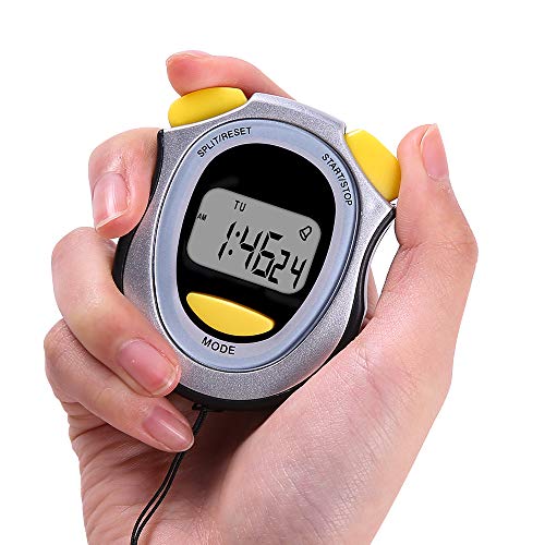 Pgzsy Multi-Function Electronic Digital Sport Stopwatch Timer, Large Display with Date Time and Alarm Function,Suitable for Sports Coaches Fitness Coaches and Referees