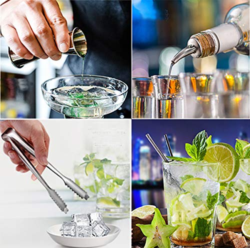 Cocktail-Shaker-Set, Edelstahl, Mess-Messbecher, Rührlöffel und Getränke-Rezeptbuch (evtl. nicht in deutscher Sprache… – Bild 8
