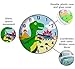 Wildkin Kids Wall Clock for Boys and Girls, Features Silent Quartz Movement, Glass and Durable Plastic Cover, Battery Not Included, Measures 12 x 1.63 x 12 Inches, BPA-free, Olive Kids (Dinosaur Land)