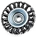 TILAX 4 Inch Wire Wheel Brush, Knotted Twist for Grinders and Angle Grinder, 5/8 Inch-11 Threaded Arbor, 0.020 Inch Carbon Steel, Heavy-Duty Metal Conditioning