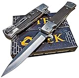 TEK Tactical Spring Assisted Everyday Carry Self Defense Folding Pocket Knife - 8Cr13MoV Razor Sharp Drop Point Blade