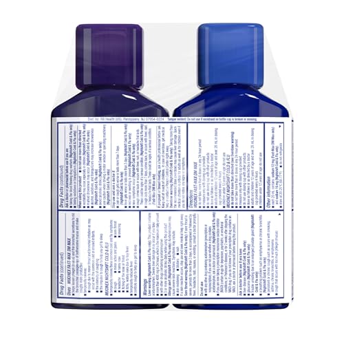 MAXIMUM STRENGTH MUCINEX FASTMAX DM MAX & MUCINEX NIGHTSHIFT COLD & FLU LIQUID (2 X 6 FL. OZ.) THINS & LOOSENS MUCUS, RELIEVES COUGH & CHEST CONGESTION, PAIN, FEVER, SNEEZING, SORE THROAT, RUNNY NOSE
