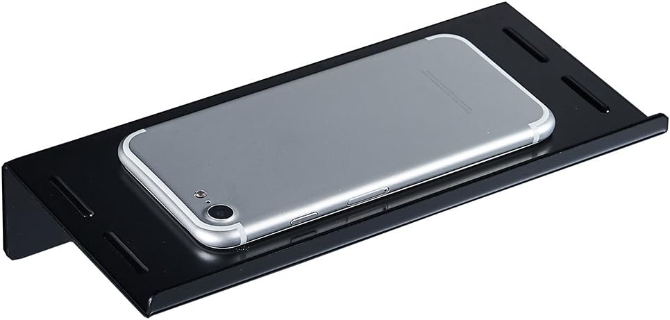 Aothpher Wall Mounted Carbon Steel Bathroom Toilet Phone Holder Shelf, Matte Black