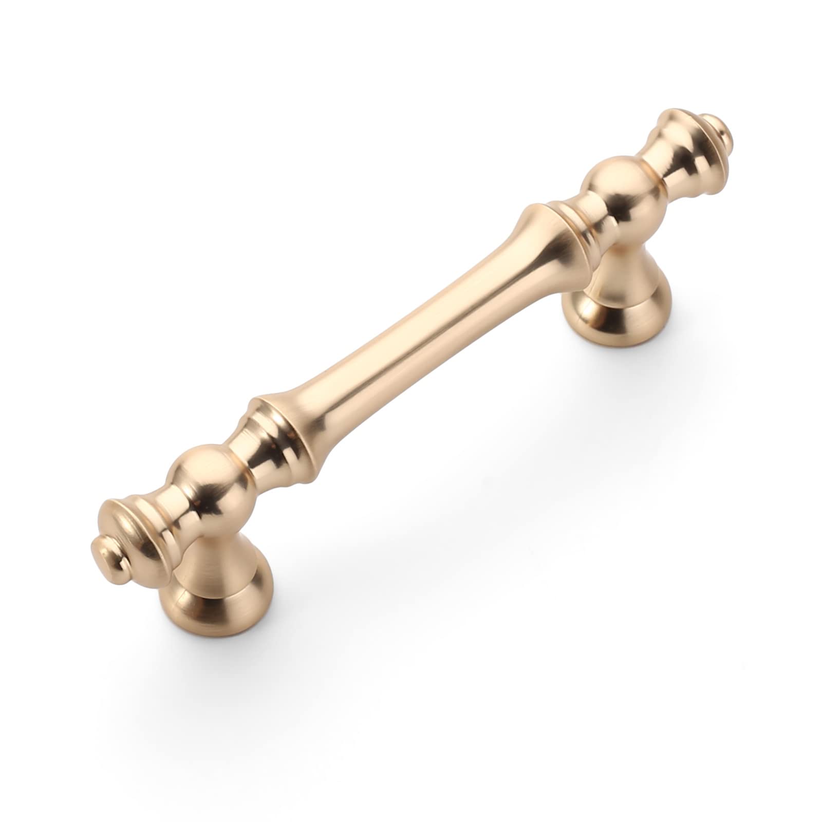 Photo 1 of Amerdeco 10 Pack Brushed Brass Cabinet Pulls 3 Inch(76mm) Hole Center Cabinet Hardware Gold Kitchen Cabinet Handles for Bathroom Drawer Pulls ZH0014
