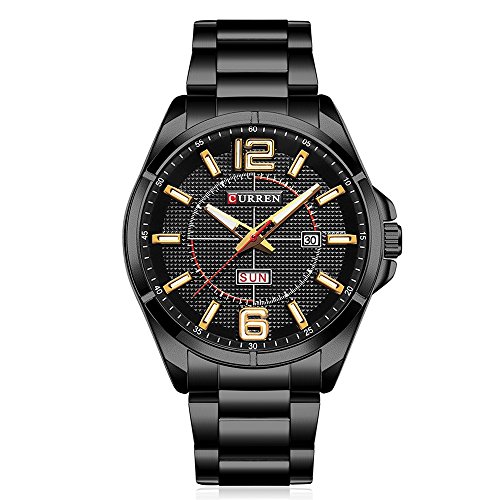 CURREN Men Watch with Day Week Waterproof Luxury Business Man Black Watch Valentine's Day Gift for him 8271