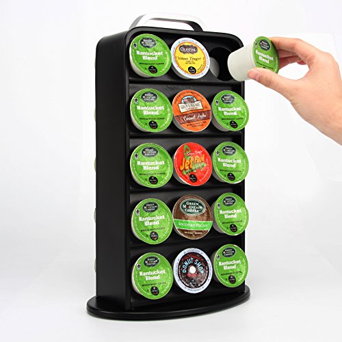 Coffee Capsule Stand,Revolving Coffee Pod Holder for K-Cup 30 Pods,Storage Rack 2color (Black)