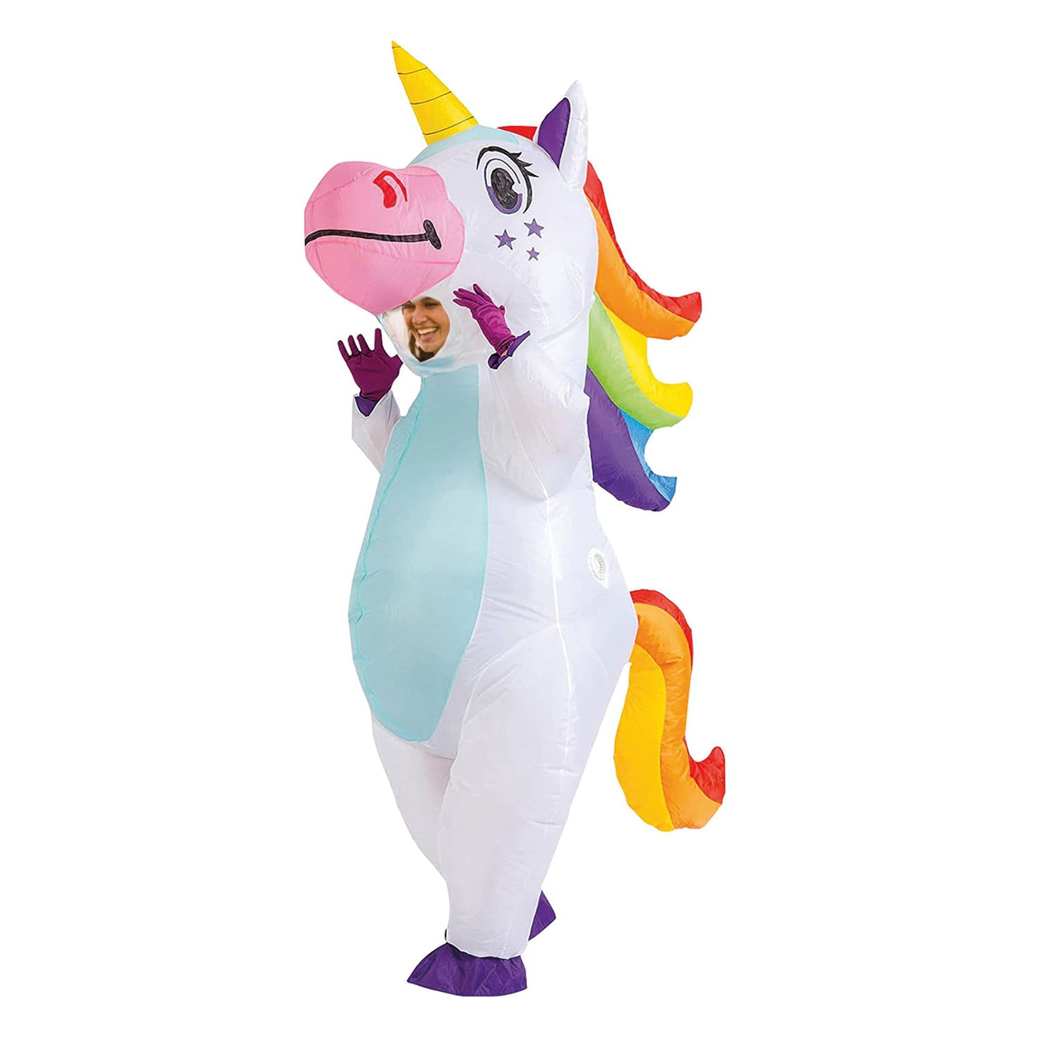 Inflatable Disguise XXL Unicorn | Unusual Inflatable Costume | Premium Quality | Adult Size 160 to 190cm | Polyester | Durable | Inflatable System Included | OriginalCup®