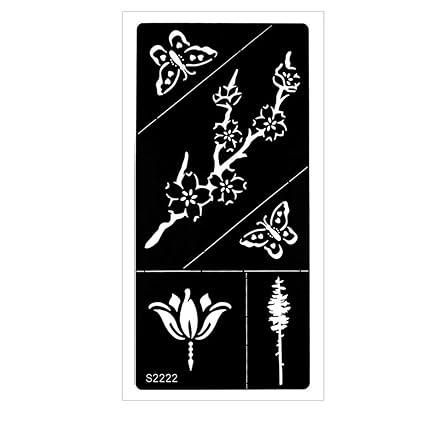 Just Fox Plantilla De Tatuaje De Henna Aerógrafo Flores