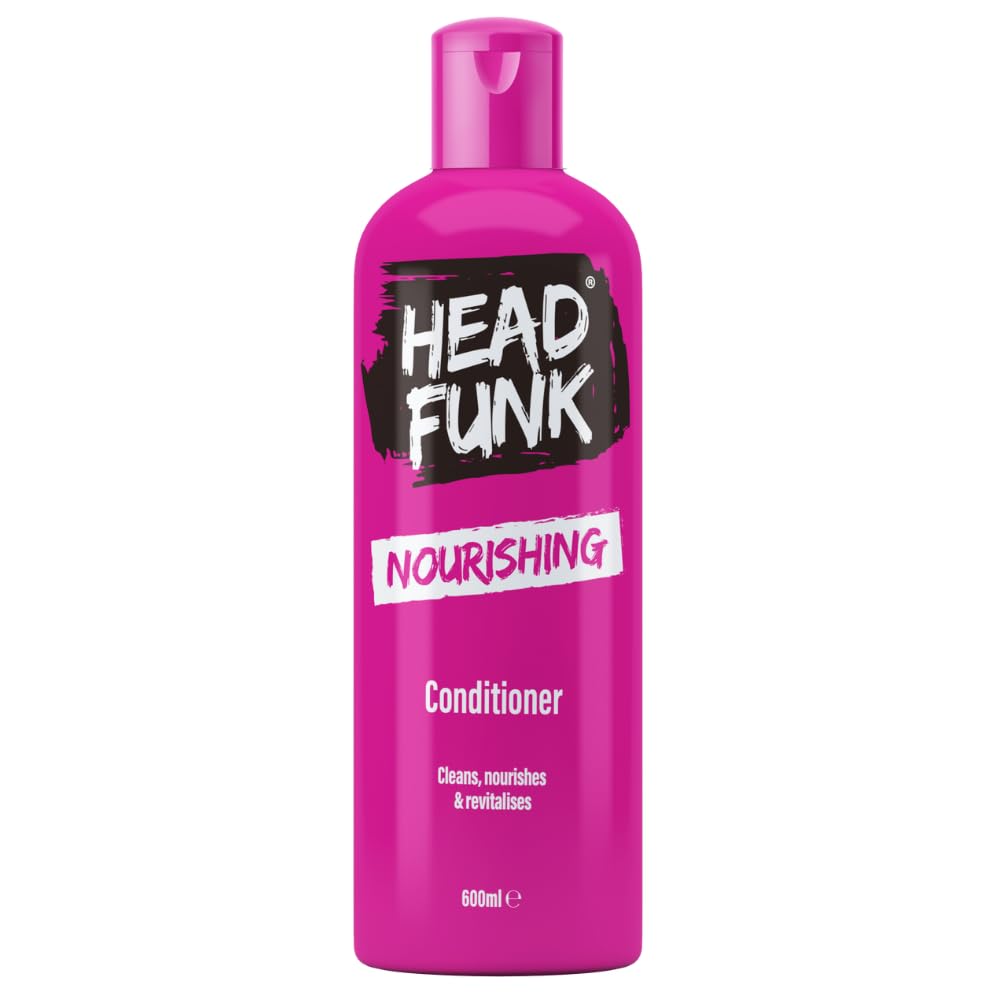 Head Funk Nourishing Conditioner - Cleans, Nourishes and Revitalises | Infused with Argan Oil & Coconut Oil to Fight Frizz - Detangling Formula | Leaves Hair Soft, Smooth, Hydrated (Pink, 600ml)