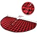 yuboo Buffalo Plaid Christmas Tree Skirt, Red and Black Checkered and Burlap Reversible Tree Mat for Farmhouse Rustic Christmas Decorations&Ornaments