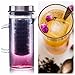 Infusion Pitcher for Lemon Fruits Herbs Ice Tea, Borosilicate Glass, Stylish Design Stainless Steel Lid, Full Blended Drink, Juice Boost 1000ml by bobuCuisine