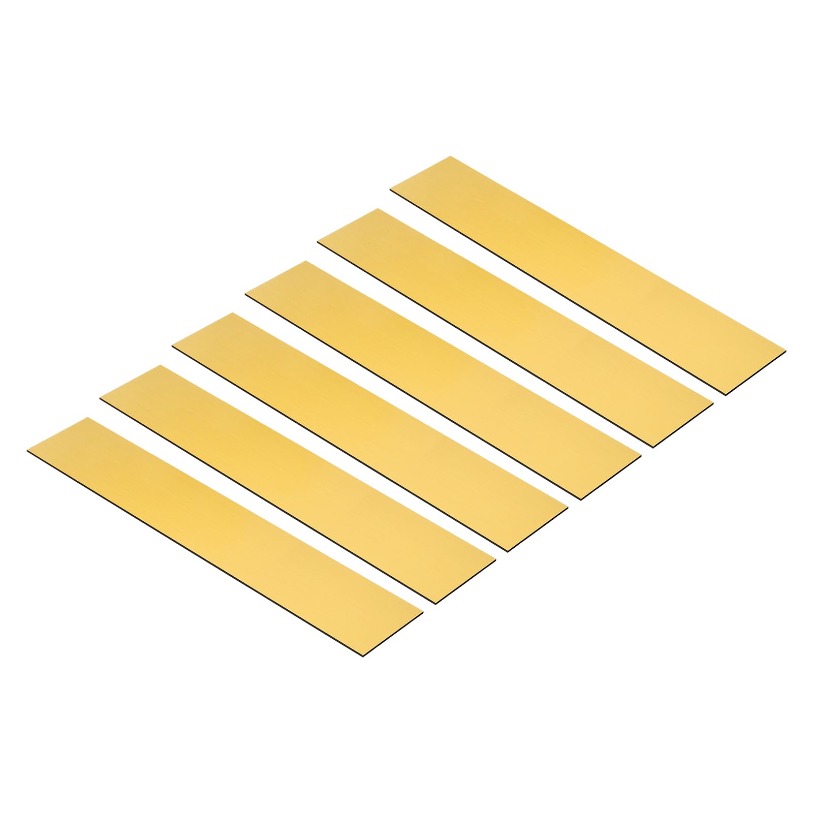 PATIKIL 10"x2" Blank Name Plates, 6 Pack Custom Engraved Name Plate Rectangle Laser Engraving Blanks for Personalized Nameplates Office Desk DIY Painting Supplies, Gold, Black