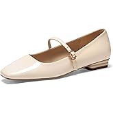 GotSoft Womens Mary Jane Flats Closed Square Toe Ballet Flat Dressy Comfortable Slip on Shoes