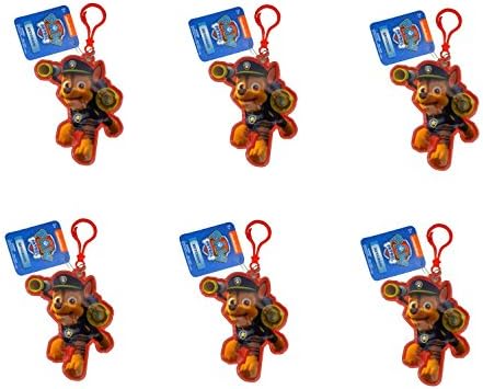 6 Piece Party Favors Paw Patrol Keychain Shaped Printed PVC Zipper Pulls