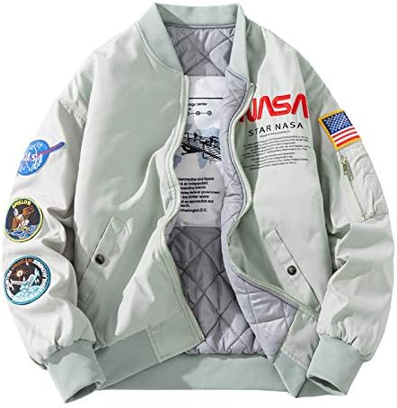 Amazon Qfc Nasaジャケット メンズ フライトジャケット ブルゾン ジャンパー ミリタリー アウター パーカー スタジャン 中綿 春 秋 冬 コート ジャケット 通販