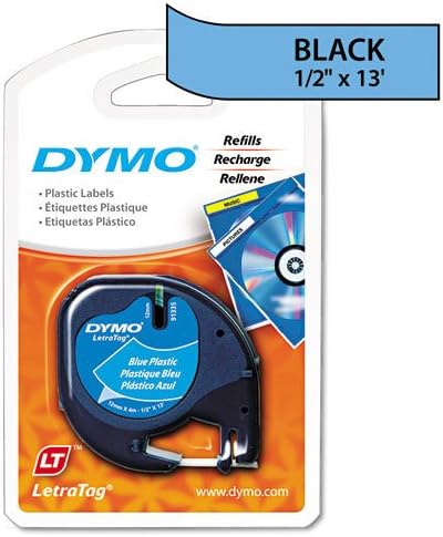 Genuine DYMO Black on Ultra Blue Polyester LetraTAG Tape Label for Dymo LetraTag Plus LT100T Label Maker
