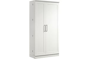 Sauder HomePlus Kitchen Storage Pantry Cabinet with Swing Door Storage and Adjustable Shelves, in Soft White finish