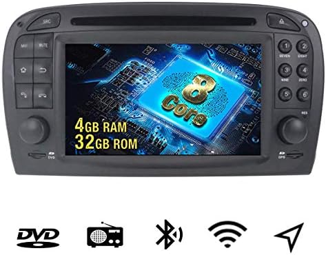 Autostereo Android 9.0 Double Din Car Stereo Dvd Sat Nav Bluetooth GPS Navigation Head Unit For Mercedes Benz SL R230 SL500 2001-2007 Head Unit Wifi USB Carplay Mirror Link