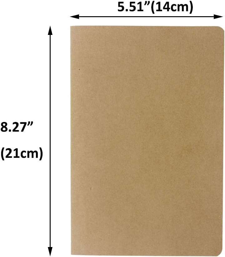 YBCPACK 12 Pack A5 Blank Notebooks Kraft Brown Cover Journal Notebook for Students Travelers, Office - Image 5