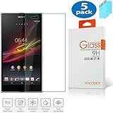 5X Sony XL39h Tempered Glass, Nacodex for Sony Xperia Z Ultra XL39h [5 Pack] Ballistic Tempered Glass Screen Protector