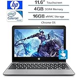 2018 HP Flagship High Performance 11.6" Touch Chromebook (1366 x 768), Intel Celeron N3060 (Up to 2.48 GHz, 2 MB Cache, 2 Cores), 4GB Memory, 16GB eMMC Storage,Intel HD Graphics 400,Chrome OS