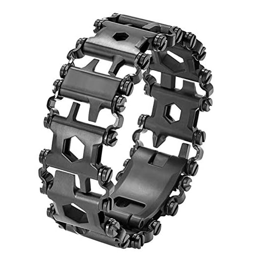 Outdoor Multi-Tool Bracelet,29-in-1 Outdoor Detachable Steel Tread Chains, Screwdriver Wrench Can Bottle Opener, for…