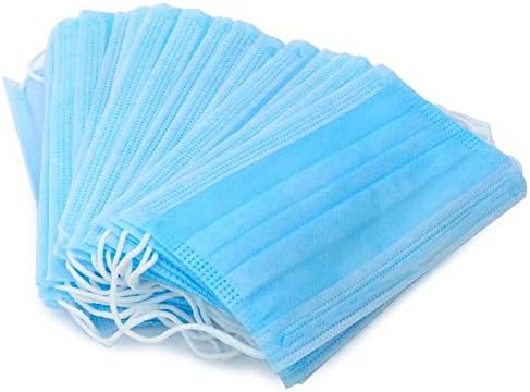 50 pcs 3-Ply Blue Commercial Dental Medical Disposable Earloop Face Masks FDA Approved