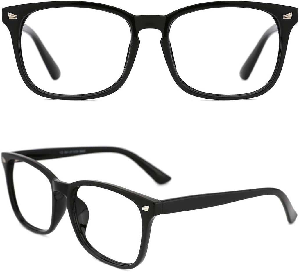 Slocyclub Oversized Nerd Square Non Prescription Glasses Clear Frame Computer Eyeglasses for Women Men Teens