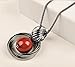 Nataliya Crystal Red Bead Circle Pendant Statement Necklace