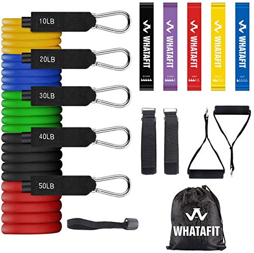 Whatafit-Resistance-Bands-Set-16pcs-Exercise-Bands-with-Door-Anchor-HandlesWaterproof-Carry-Bag-Legs-Ankle-Straps-for-Resistance-Training-Physical-Therapy-Home-Workouts-Set3