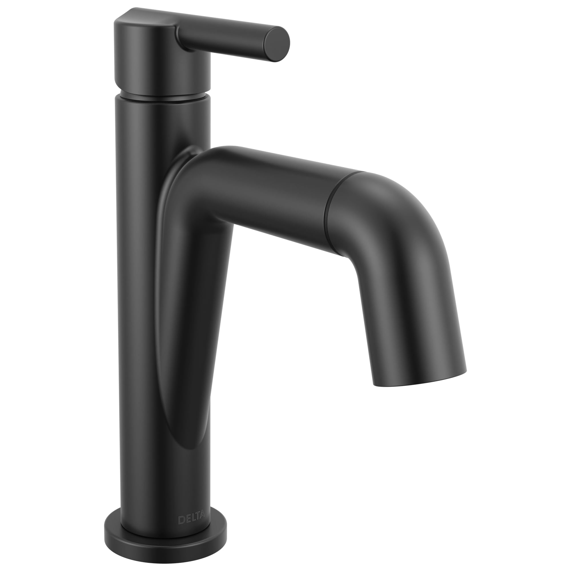 Photo 1 of Delta Nicoli 1 Hole Matte Black Bathroom Faucet with Sprayer, Single Hole Bathroom Sink Faucet with Pull Out Sprayer for Vanity, Push-Pop Drain, Matte Black 15849LF-BLPD