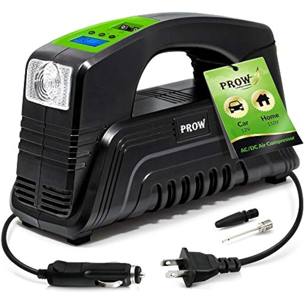 Electric Air Compressor Tire Inflator AC/DC Portable For Car 12V