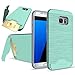 Galaxy S7 Edge Case, Teelevo [Card Slot Holder] Dual Layer Heavy Duty Shock Absorbent Wallet Case with Credit Card Slot and Kickstand [Protective Card Case] for Galaxy S7 Edge (2016) - Mint Green