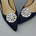 Ruihfas 2Pcs Elegant Crystal Shoe Clips Decorative Rhinestone Flower Clutch Dress Hat Shoes Decoration for Wedding Party