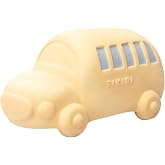 Bus Baby Teether, Rattle &amp; Bath Toy &ndash; 2 in Vroom Vroom Collection | GOLS-Certified Natural Rubber, Hand-Painted with Water-Based Paint | Non-Toxic, BPA-Free Infant Sensory Toy &amp; Baby Shower Gift