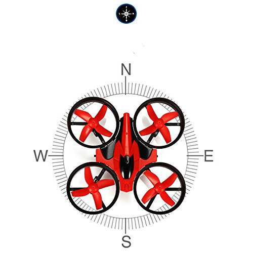EACHINE E010 Mini UFO Quadcopter Drone 2.4G 4CH 6 Axis Headless Mode Remote Control Nano Quadcopter RTF Mode 2 (Red)