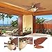 Honeywell Ceiling Fans Royal Palm, 52 Inch Tropical LED Ceiling Fan with Light, Pull Chain, Three Mounting Options, Hand Carved Solid Wood Blades - 50500-01 (Aged Brass)