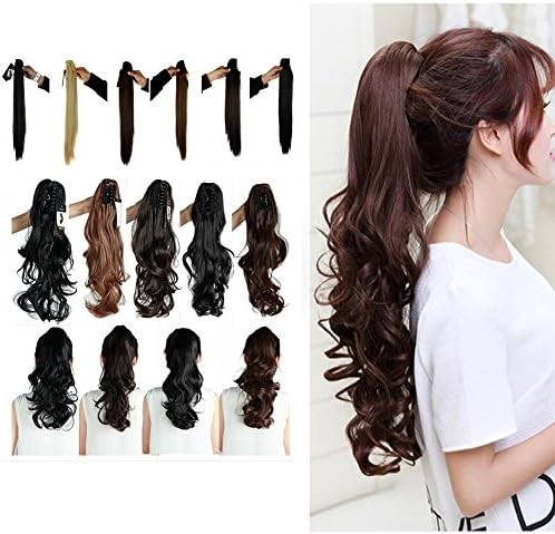 Synthetic Claw Ponytail Long Short Cute Clip in Pony Tail Hair Extension Handy Jaw Straight Wavy 12'' 18'' 21'' 24'' 26''