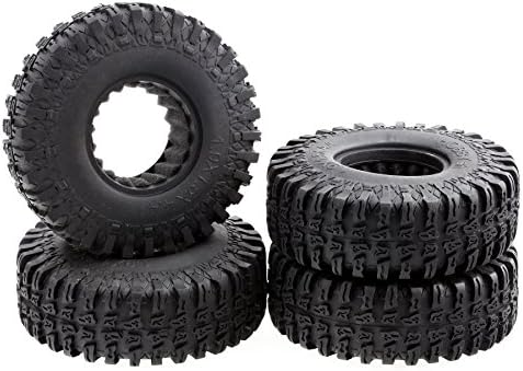 ALIENTAC Rubber Tires 1.9" x 1.5" x 4.4" OD 114mm w/ Foam for 1.9" Wheel RC Crawler 4pcs