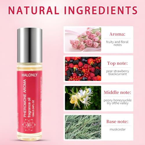 Roll-On Pheromone Perfume for Women, rollerball perfume, travel perfume, clean perfume Long-Lasting Pheromone-Infused Essential Oil - 0.34 fl.oz (10mL)